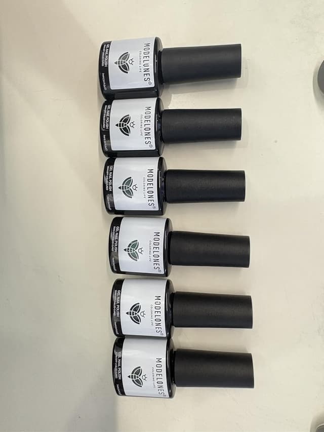 Detalle de Modelones Smalto Semipermanente Unghie Verde Glitter 6 colori HEma-free Gel Nail Art French Kit