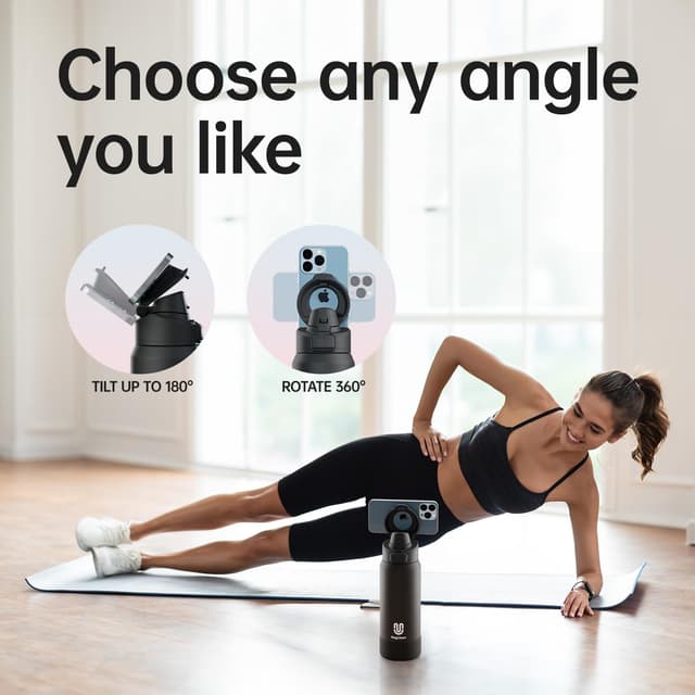 Detalle de magcheer 2L Magnetic Water Bottle with Phone Holder (MagSafe) – Yellow