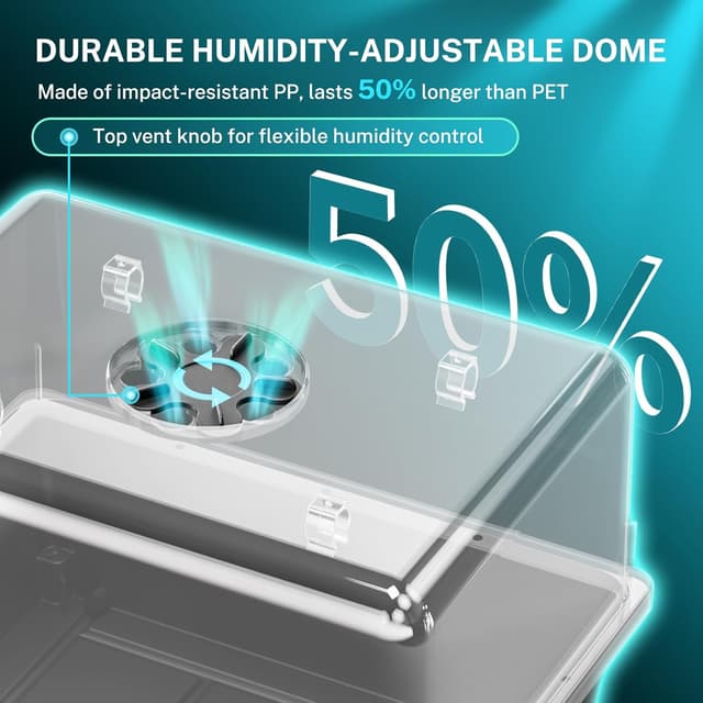 Detalle de HG Power Kit de semis intérieur avec mini serre chauffante 30 cellules et tapis chauffant