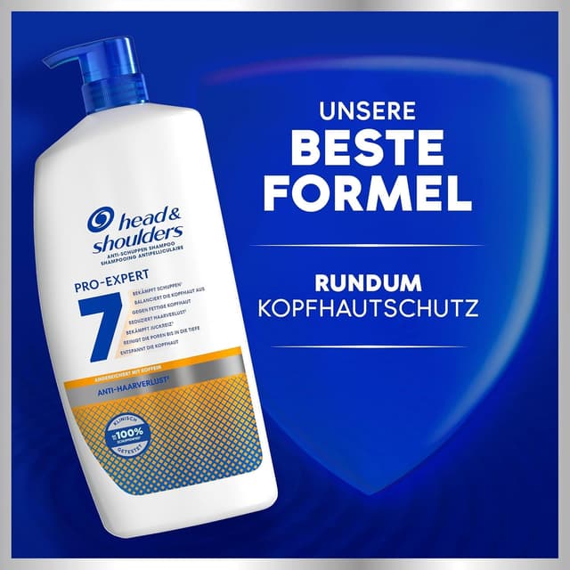 Detalle de Head & Shoulders PRO-EXPERT 7 Anti-Haarverlust Anti-Schuppen-Shampoo mit Koffein (800 ml, Pumpe)