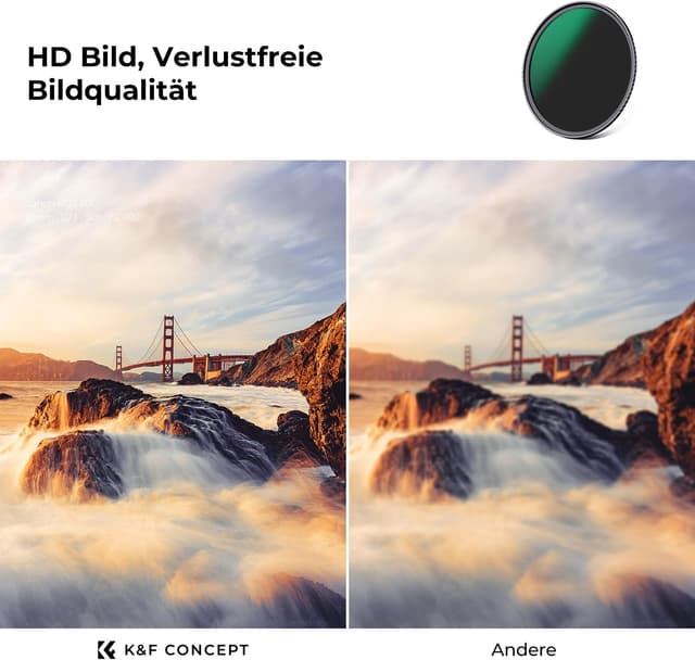 Detalle 2 de K&F CONCEPT 62mm ND-Filterset mit 3 Stufen