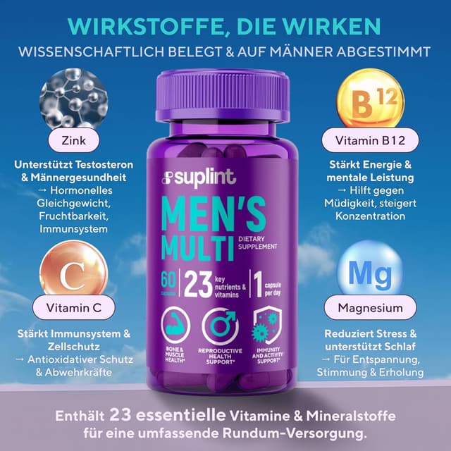 Detalle de Multivitamin für Männer, 60 Kapseln für 60 Tage
