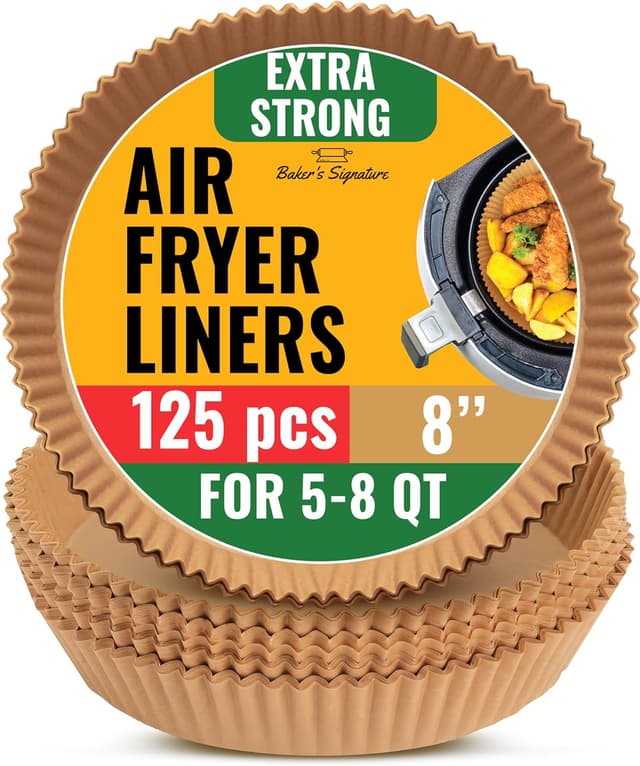 Detalle de Baker's Signature Round Air Fryer Liners Disposable (125 pcs, 8 inch / 20 cm)