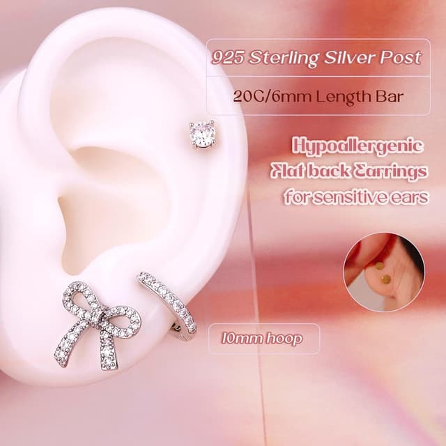 Detalle 2 de Bodybonita Schleife Ohrringe 3er Set 3 Paar đ