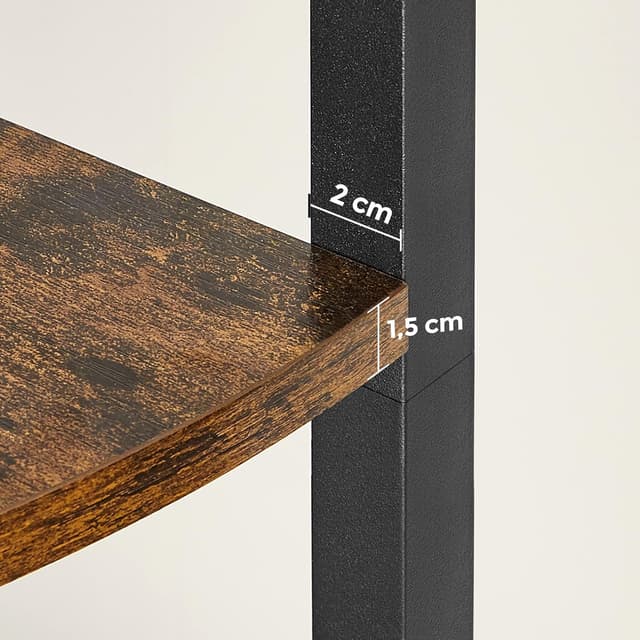 Detalle de VASAGLE Mensola angolare a 5 livelli LLS801B01 in stile industriale, per angoli e spazi extra in casa e ufficio
