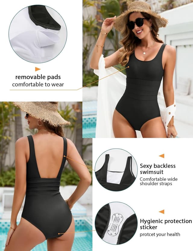 Detalle de Costume da bagno intero donna UMIPUBO con scollo a U e imbottitura push up (curvy)