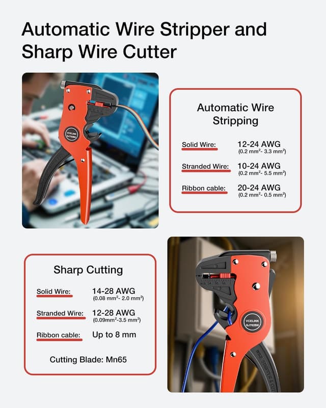 Thumbnail 1 de VCELINK Pinza spelafili automatica 2 in 1 0,2–6 mm²