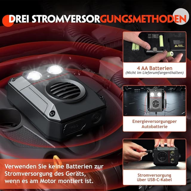 Detalle de Elezenioc repellente per martore a ultrasuoni per auto con flash LED e sensore