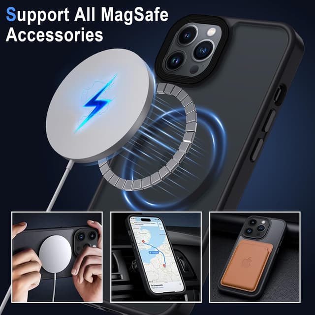 Detalle de XTCASE Coque iPhone 11 Pro magnétique compatible MagSafe (noir) – face mate translucide et protection anti-chocs