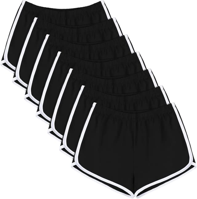 Detalle de URATOT 7-Pack Women’s Cotton Dolphin Shorts (Athletic, Yoga, Lounge)