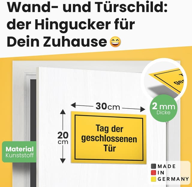 Detalle 2 de DankeDir Schild Gelb 30x20 cm