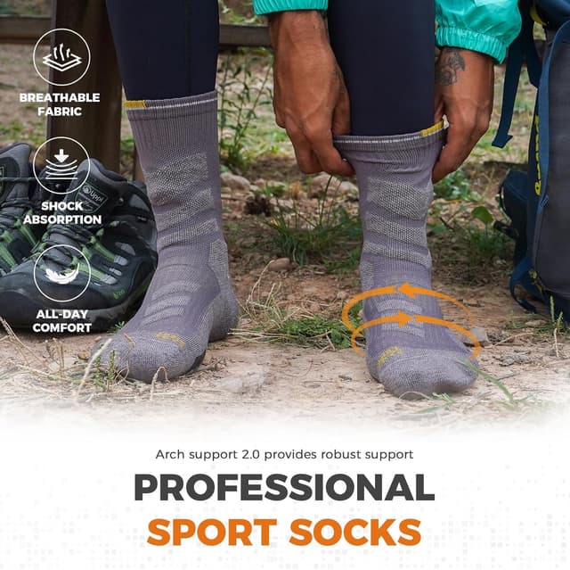 Detalle 2 de Merino Wool Thermal Walking Hiking Socks 3 pairs