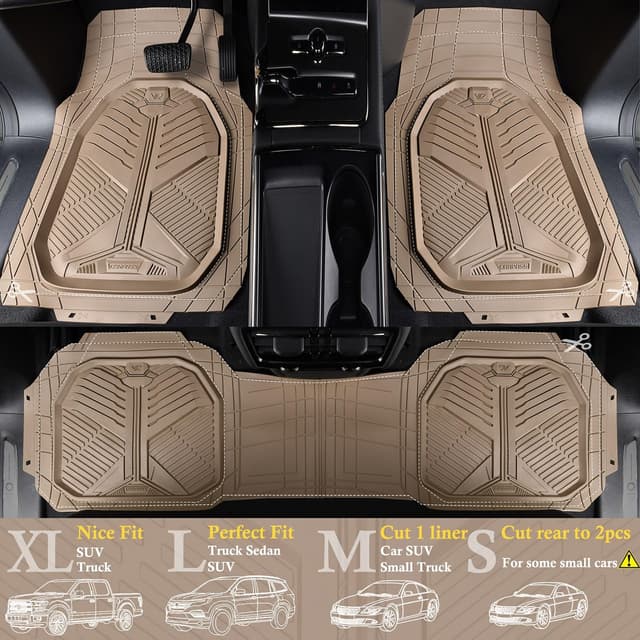 Thumbnail 1 de CAR PASS Heavy Duty Rubber Car Mats, Trimmable 1