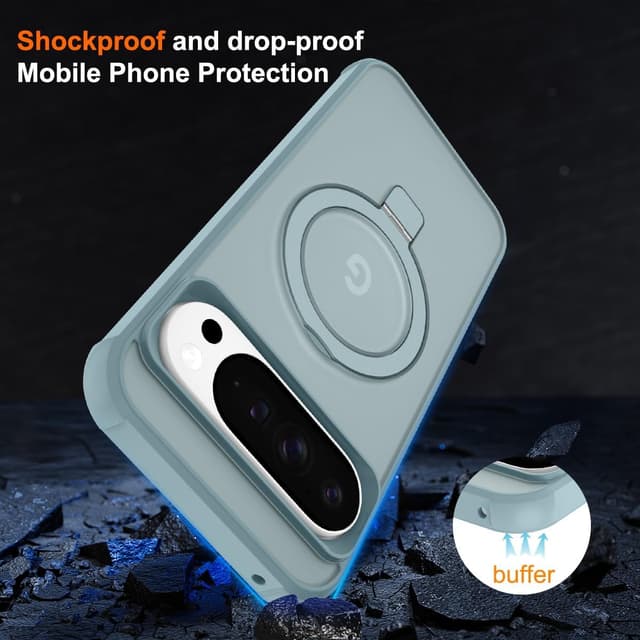 Thumbnail 6 de CHAOFEnG Magnetic Case with Ring Stand for Google Pixel 10 Pro XL (Teal Green) — Slim Hard Back, Military-Grade Drop Tested