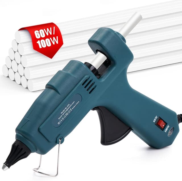 Detalle de Assark pistola per colla a caldo 60/100 W con 15 bastoncini da 11 mm x 220 mm