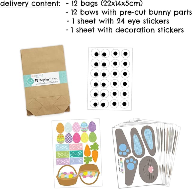 Thumbnail 6 de Papierdrachen Papierdrachen 12 DIY Osterhasen Tüten – bunte Geschenktüten zum selber Befüllen