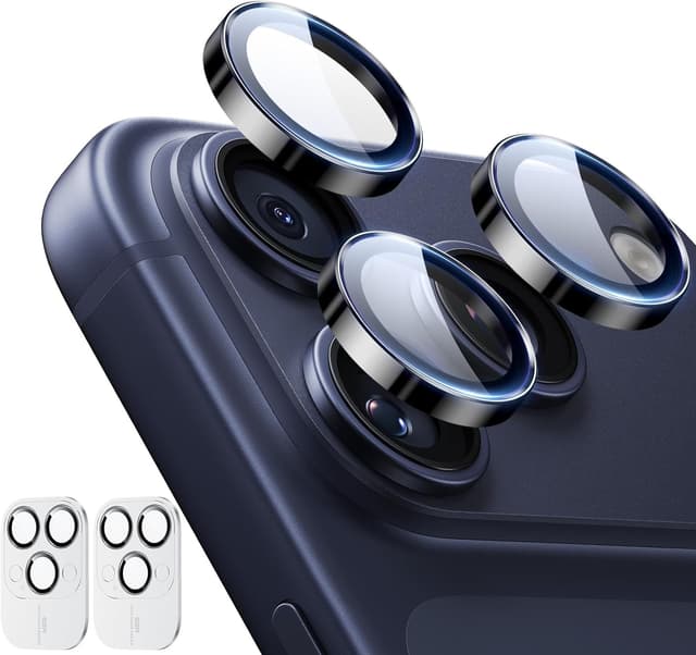 Detalle de ESR Kameraschutz für iPhone 17 Pro/Pro Max, iPhone 16 Pro/Pro Max & iPhone 15/14 Pro/Pro Max – dünnes gehärtetes Glas, 2er-Set, Schwarz