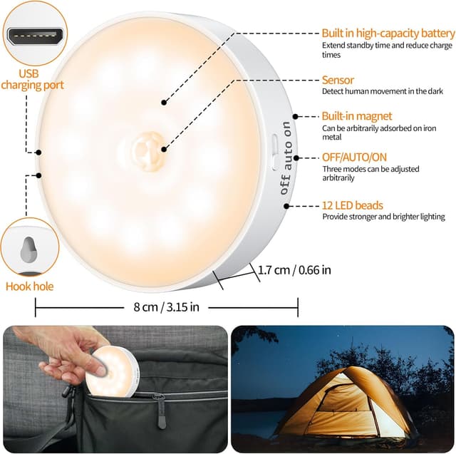 Thumbnail 5 de daphomeu Nachtlicht mit Bewegungsmelder 12 LED