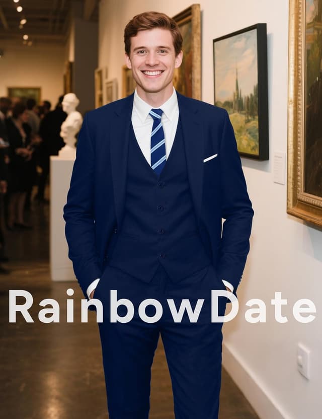 Detalle 2 de RainbowDate Men’s Stretch Slim Fit 3-Piece Suit (Navy) — Jacket, Vest & Adjustable Waist Pants