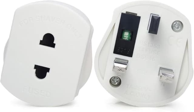 Thumbnail 6 de 2 Pack UK Electric Toothbrush & Shaver Plug Adapter (2-Pin to 3-Pin) with 1A Fuse & Safety Shutters – for Oral-B, Braun, Philips & more