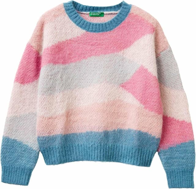 Detalle de Maglione United Colors of Benetton garzato multicolor per bambine e ragazze