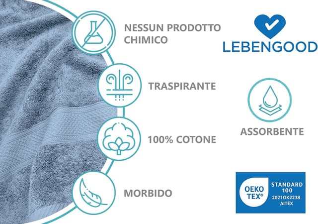 Thumbnail 2 de LEBENGOOD Juego de Toallas 70x140 4 unidades