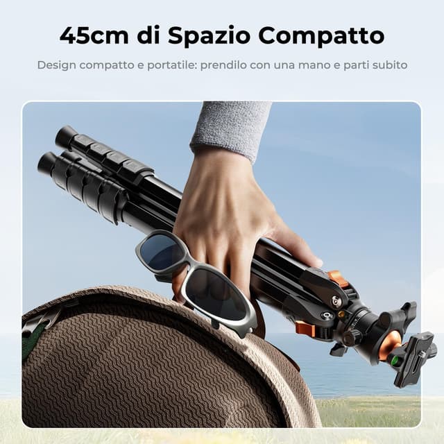 Detalle 2 de K&F CONCEPT A305A3+BH-40 treppiede 73 Pollici