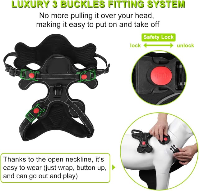 Detalle de Gimilife Dog Harness Reflective No Pull