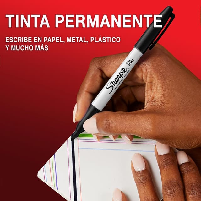 Detalle 2 de Sharpie rotuladores permanentes punta fina 12 unidades ✏