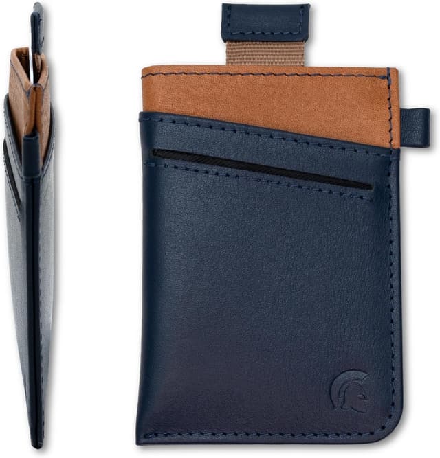 Detalle de POWR Pull Up Slim Wallet RFID blocking minimalist leather wallet (holds up to 5 cards)