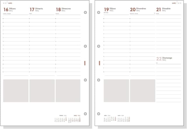 Detalle 2 de Finocam Recambio agenda Open 2026 Semana Vista