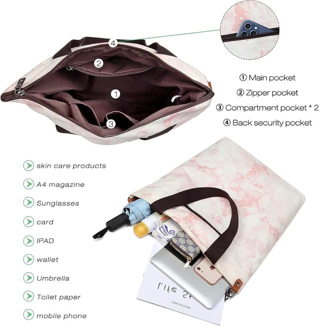 Detalle 2 de Canvas Umhängetasche für Alltag mit 30 x 40 cm