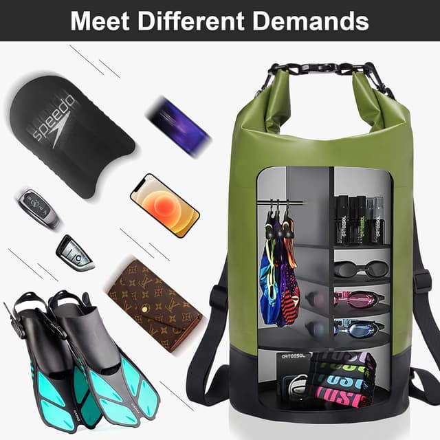 Detalle 2 de Waterproof Dry Bag Waterproof Backpack Dry Sack (5L, 10L, 20L, 30L) with Adjustable Shoulder Straps