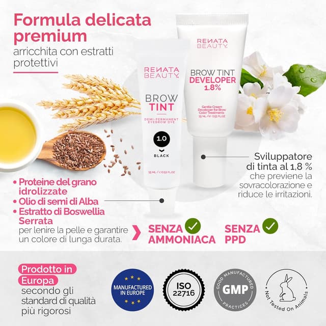 Detalle de Renata Beauty Kit Tinta Sopracciglia Nero 30 utilizzi