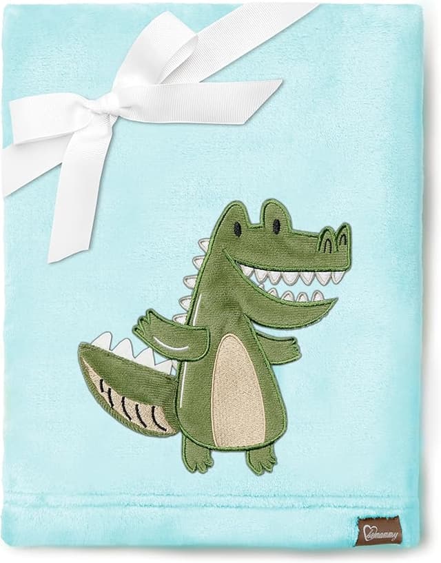 Detalle de Be Mammy Manta Caliente Bebé Niña 🐊 Regalo Invierno Azul Pastel