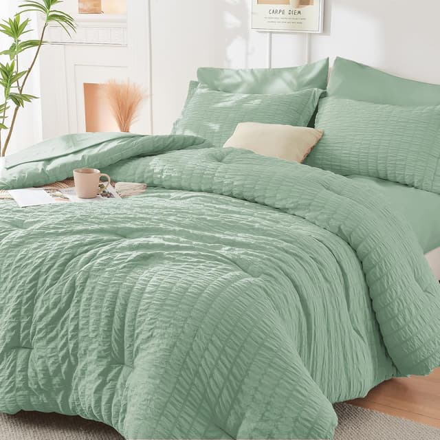 Imagen de HYMOKEGE Queen Comforter Set 7-Piece Sage Green en OfertitasTOP