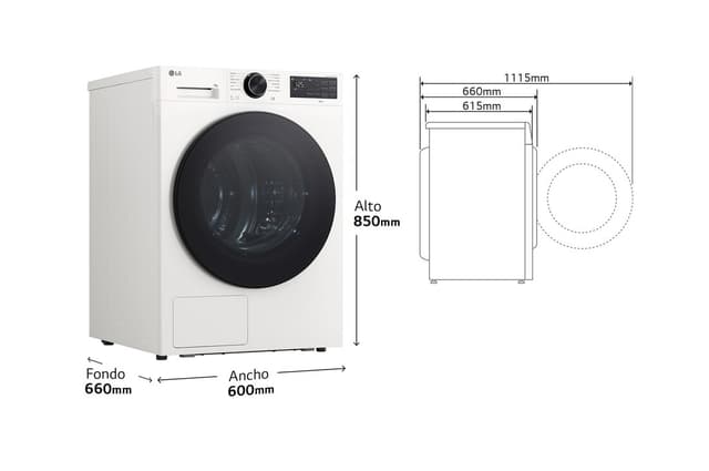 Detalle 2 de LG RHX5009TWB Secadora 9 kg 🤍