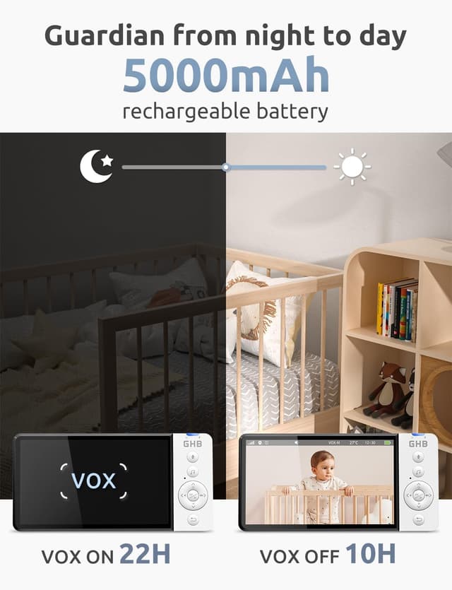 Thumbnail 4 de GHB 5-Inch Baby Monitor with Night Vision 👶