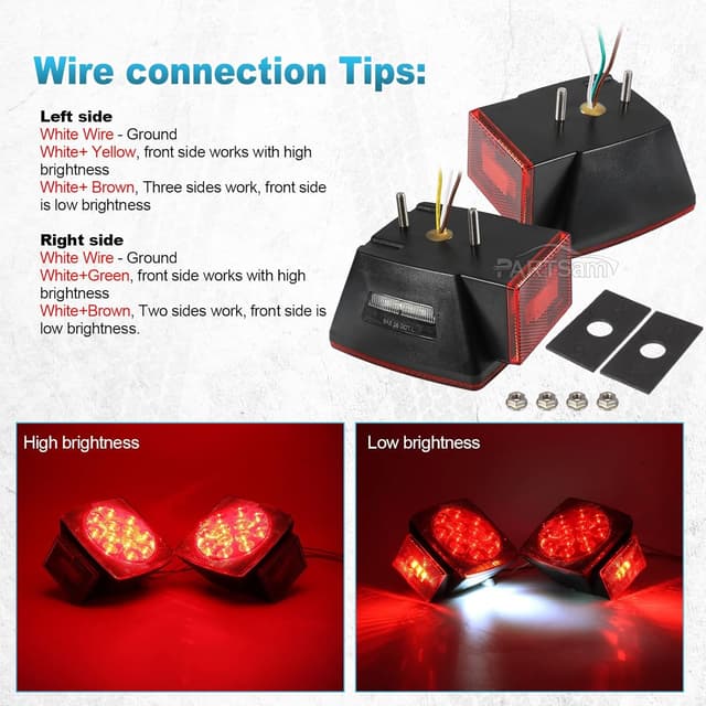 Thumbnail 5 de Partsam 12V Square LED Trailer Light 12V