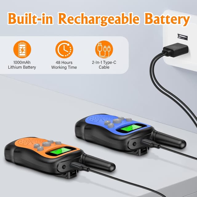 Detalle 1 de Pakinui Walky Talky 1000 mAh 3 km