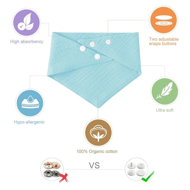 Thumbnail 3 de Vicloon Muslin Baby Lätzchen 8 Stück