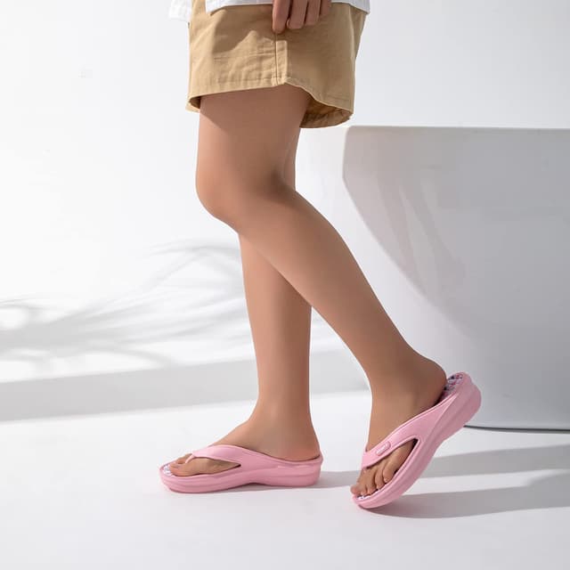 Detalle de JOMIX Tongs femme été à talon compensé — sandales imprimées en EVA, antidérapantes pour douche, plage et piscine