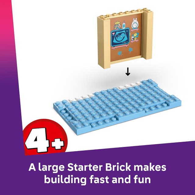 Detalle de LEGO Friends Animal Vet Clinic 42696 – educational building set with horse stable, pet figures and accessories