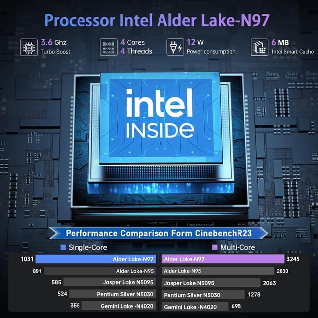 Detalle de Tivique 2026 (LX15) – PC portable 15,6" FHD, Quad-Core N97, 16 Go RAM et SSD 512 Go