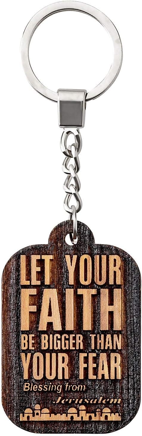 Detalle 1 de MaMeMi Schlüsselanhänger Peace aus Olivenholz mit Spruch & Echtheitszertifikat