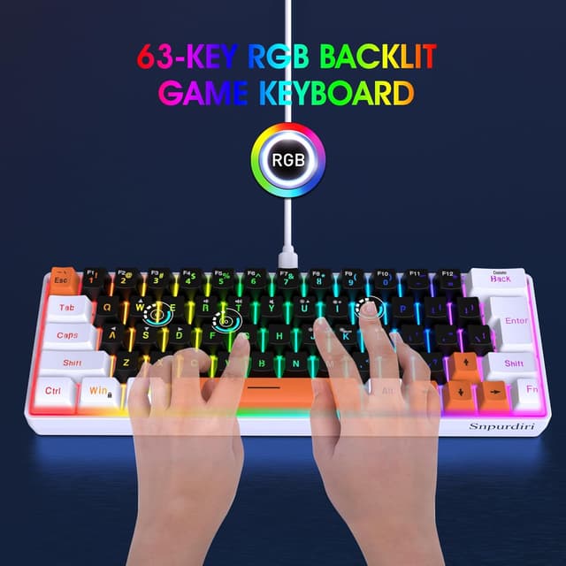 Detalle 2 de Snpurdiri 60% Gaming-Tastatur ⌨