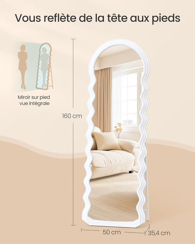 Detalle 1 de SONGMICS Miroir complet 160 x 50 cm