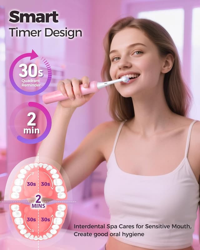 Detalle 2 de Rotierende Zahnbürste mit 8 Köpfen für Erwachsene