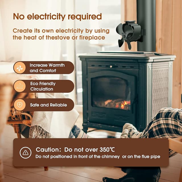 Thumbnail 4 de Drcokars HL-600A Stove Fan 4-Blade 220g