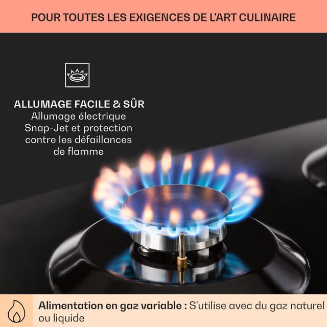 Detalle de Klarstein Tables de Cuisson électrique à 2 feux (4000 W) en acier inox : plaque gaz/camping avec sécurité